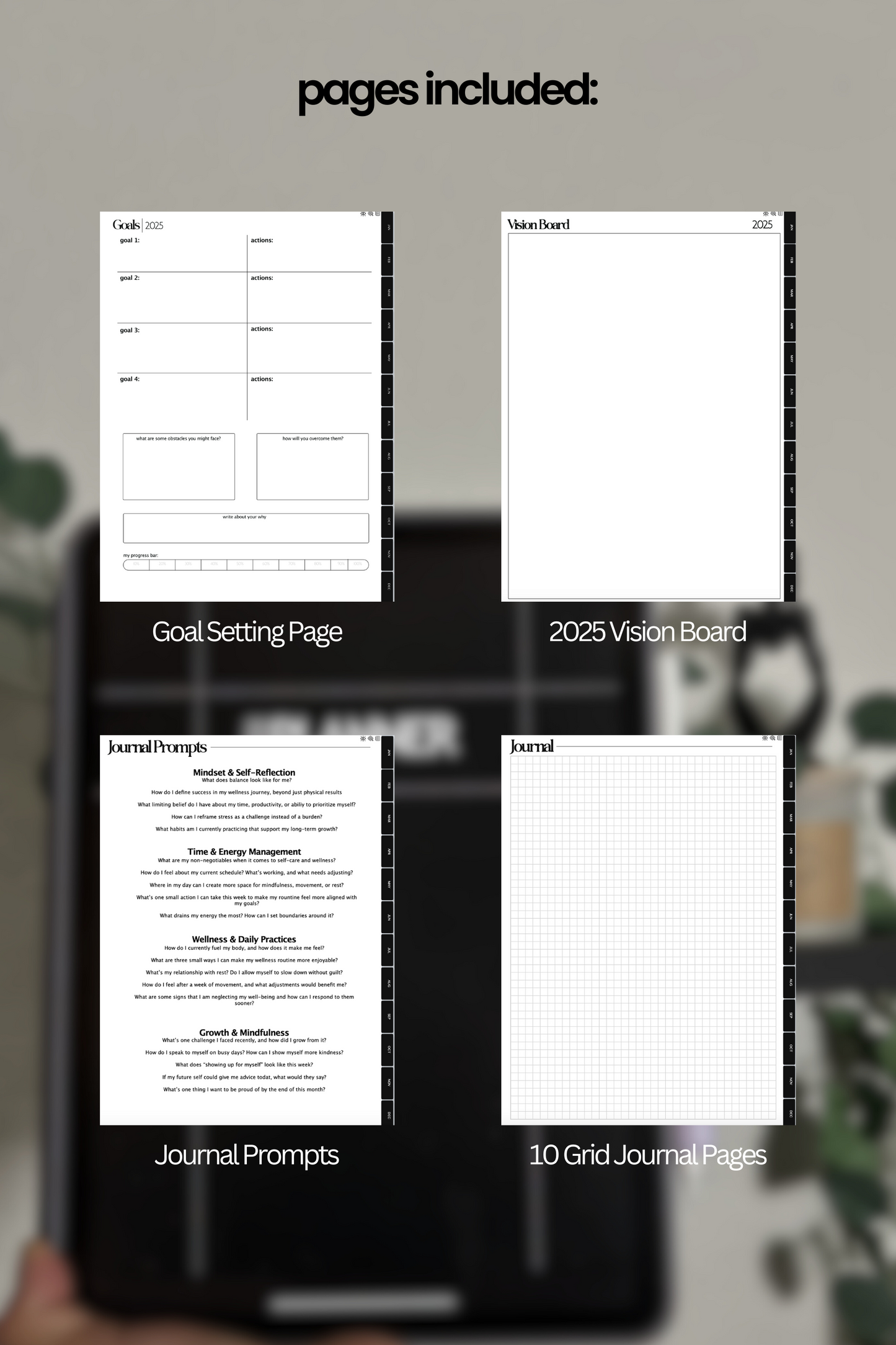 2025 Blooming Planners (white tabs)